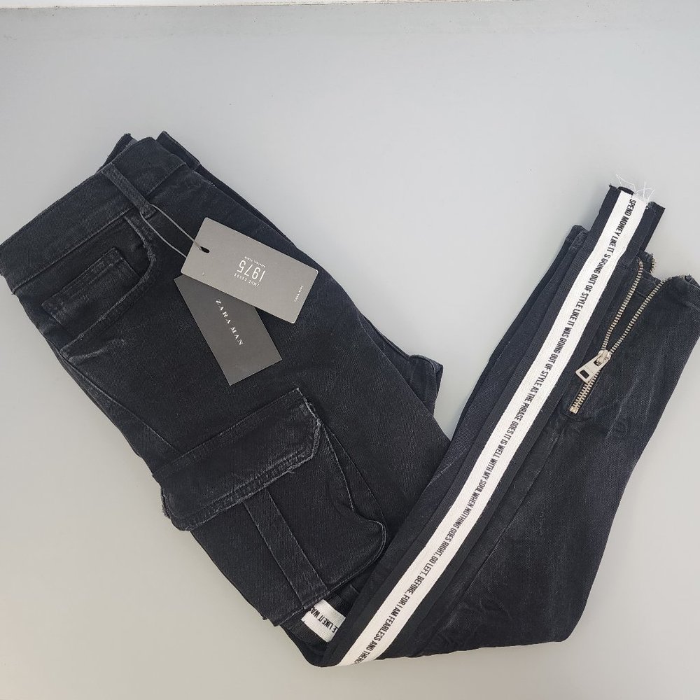 Zara Man ZMDC GOODS 1975 original denim - black jeans [size 31]  [NewWithTags]